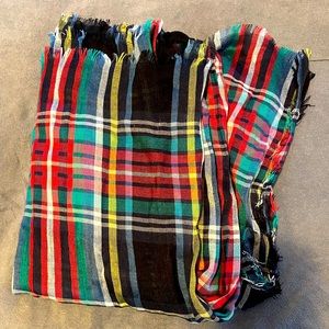 Multicolored Plaid Scarf ❤️🖤💚💙
